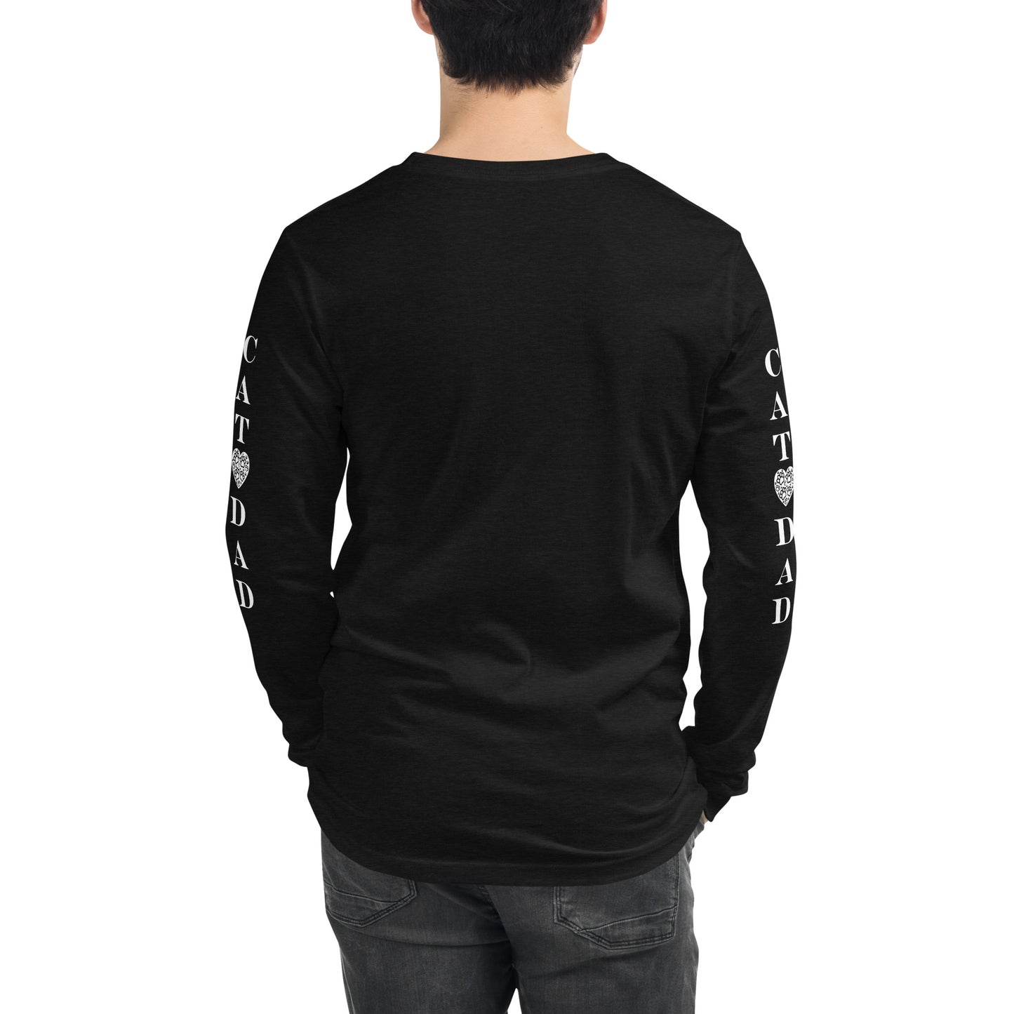 Men's Designer Long Sleeve Tee -Cat Dad