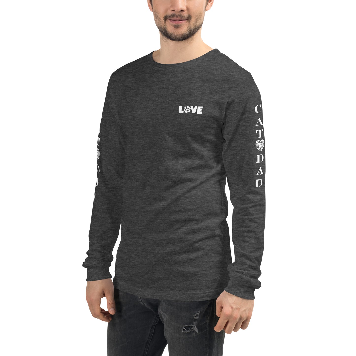 Men's Designer Long Sleeve Tee -Cat Dad