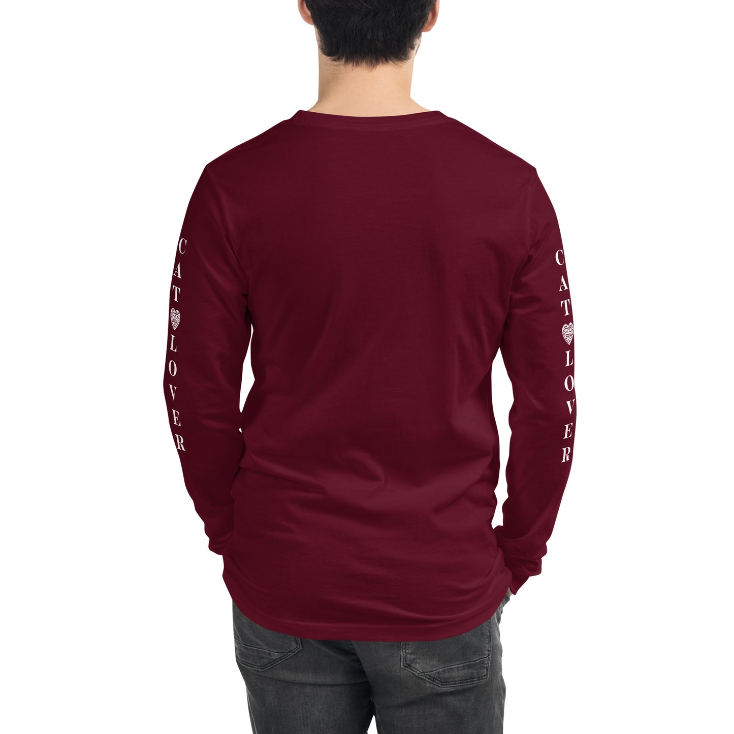 Men's Designer Long Sleeve Tee -Cat Lover