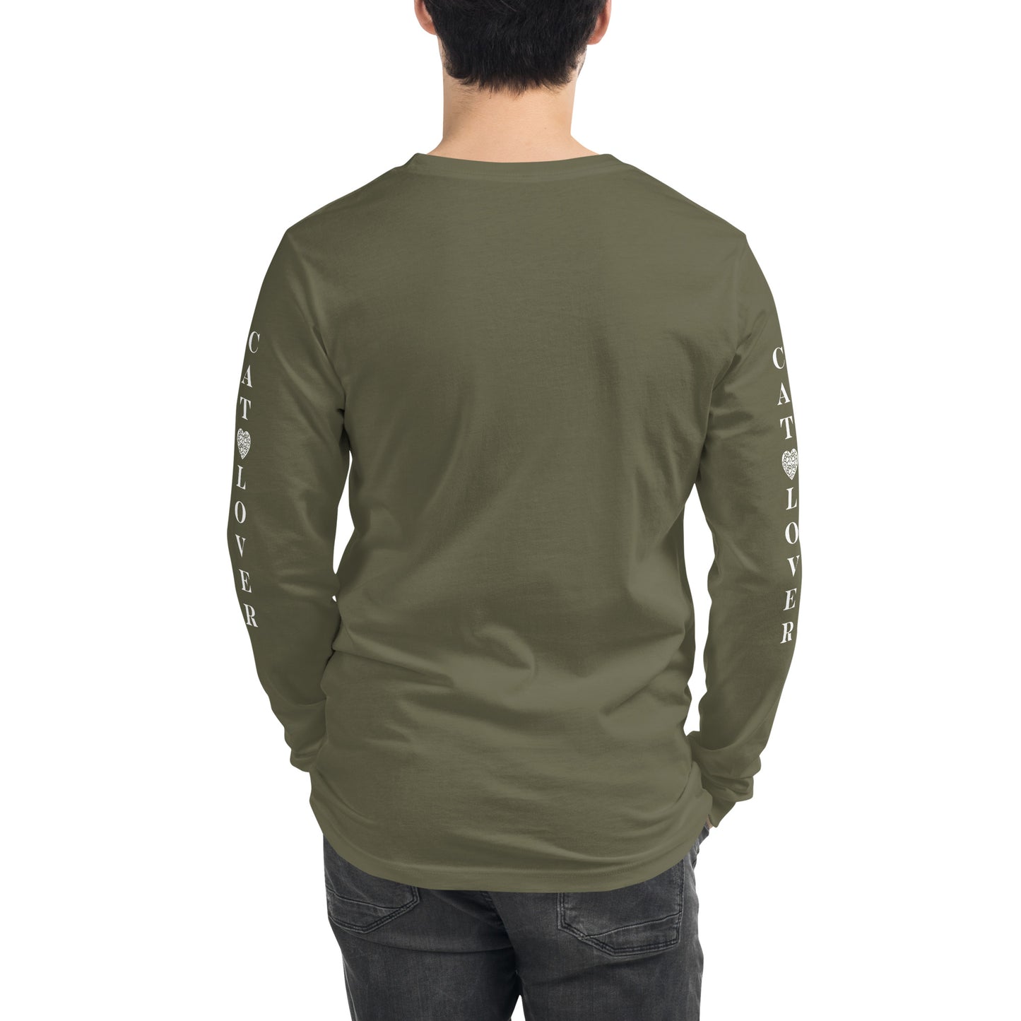 Men's Designer Long Sleeve Tee -Cat Lover