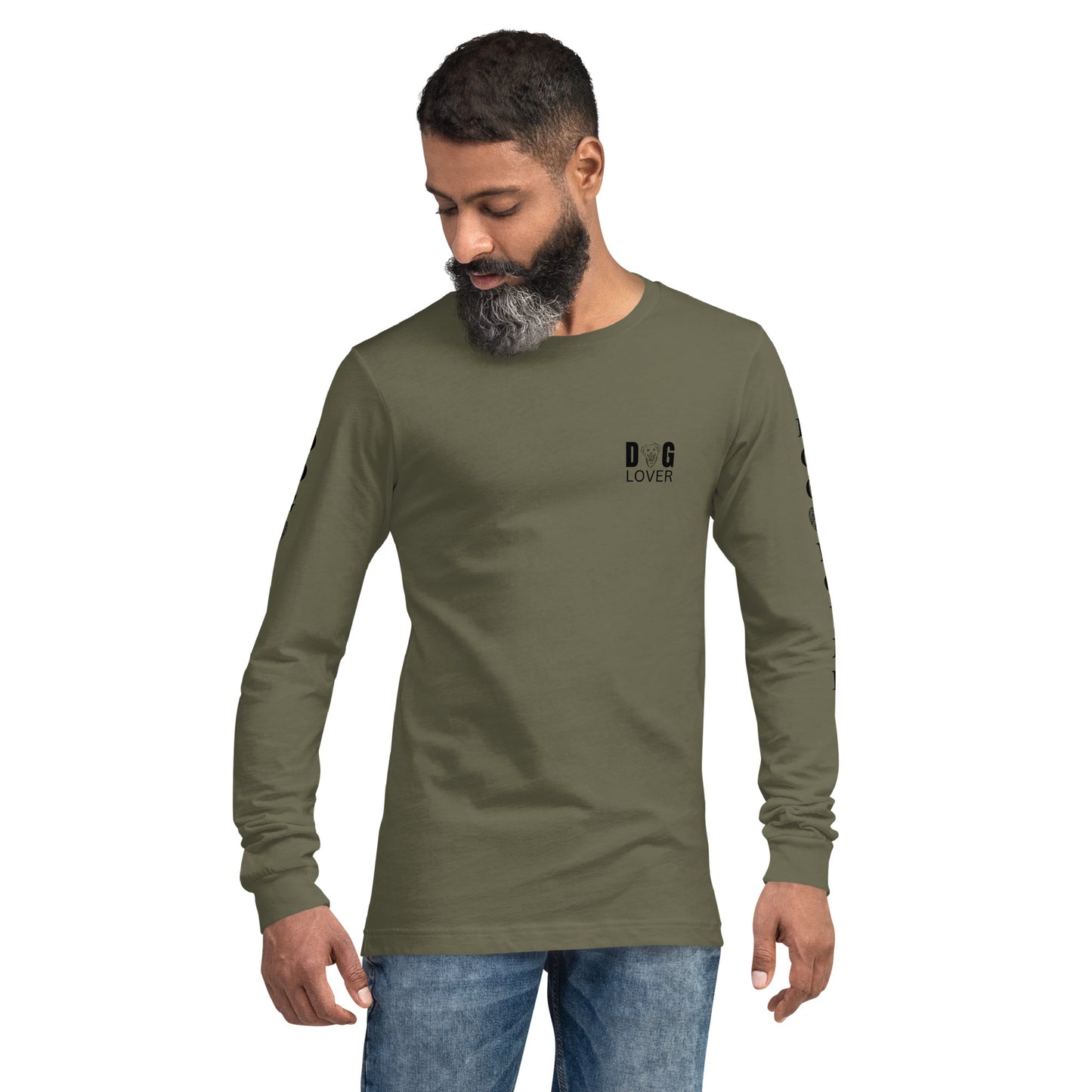 Men's Designer Long Sleeve Tee -Dog Lover