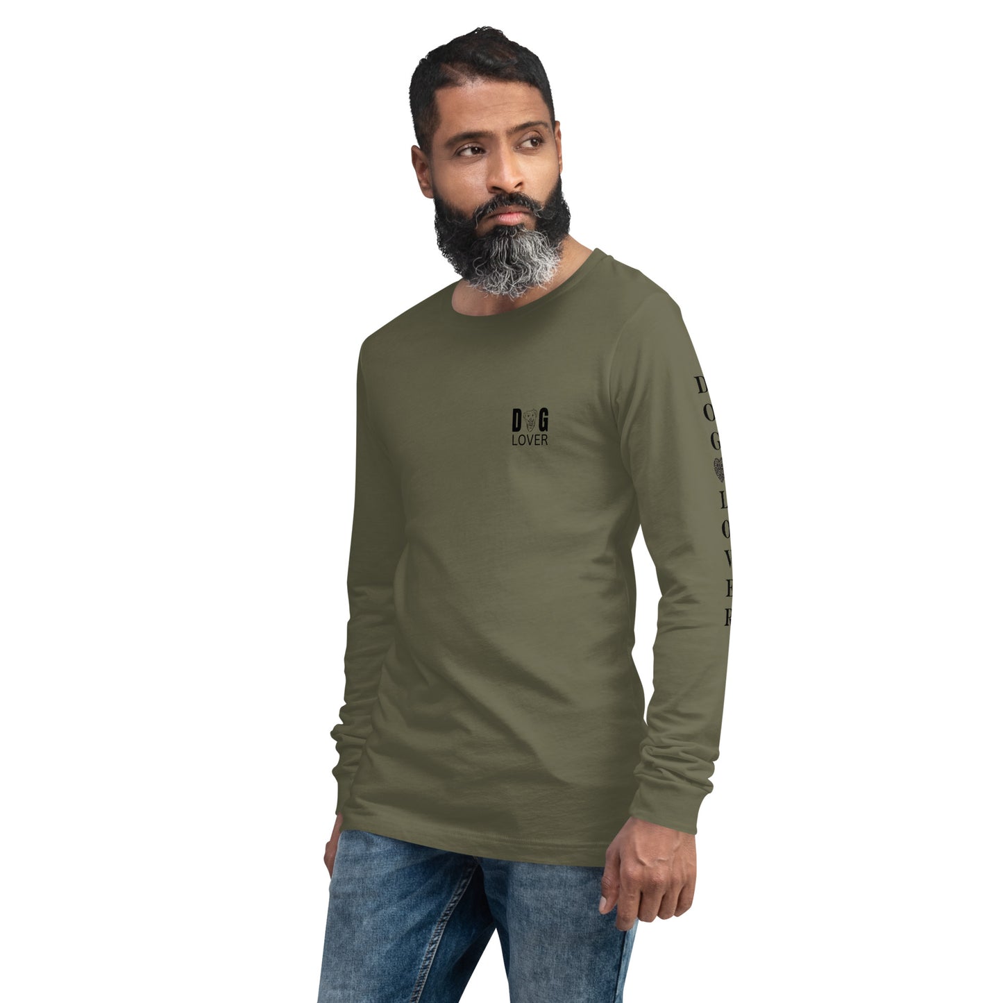 Men's Designer Long Sleeve Tee -Dog Lover