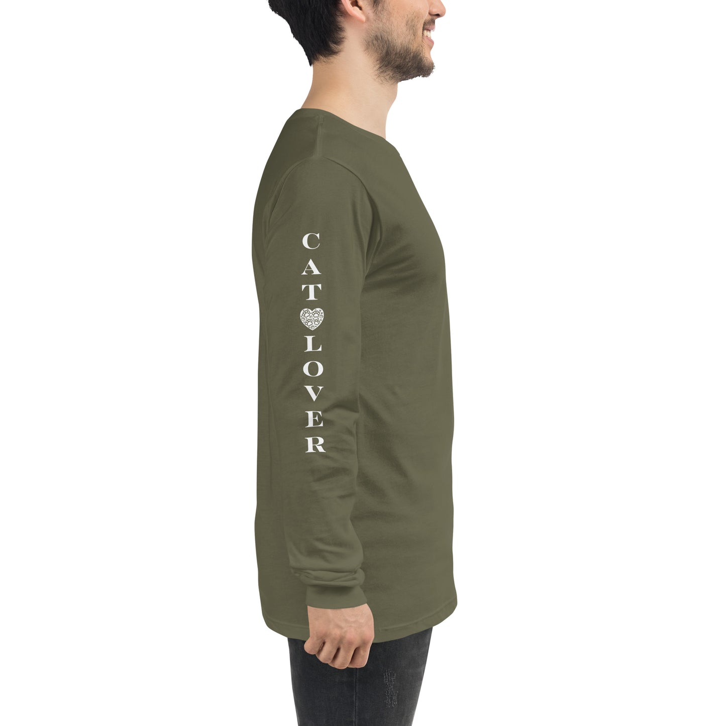 Men's Designer Long Sleeve Tee -Cat Lover