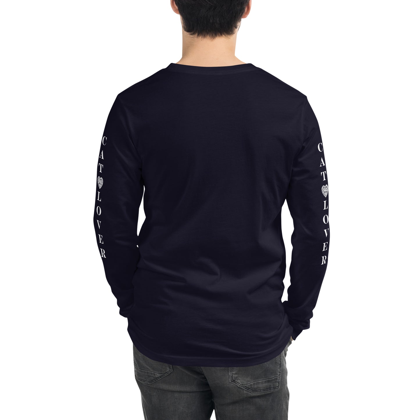 Men's Designer Long Sleeve Tee -Cat Lover