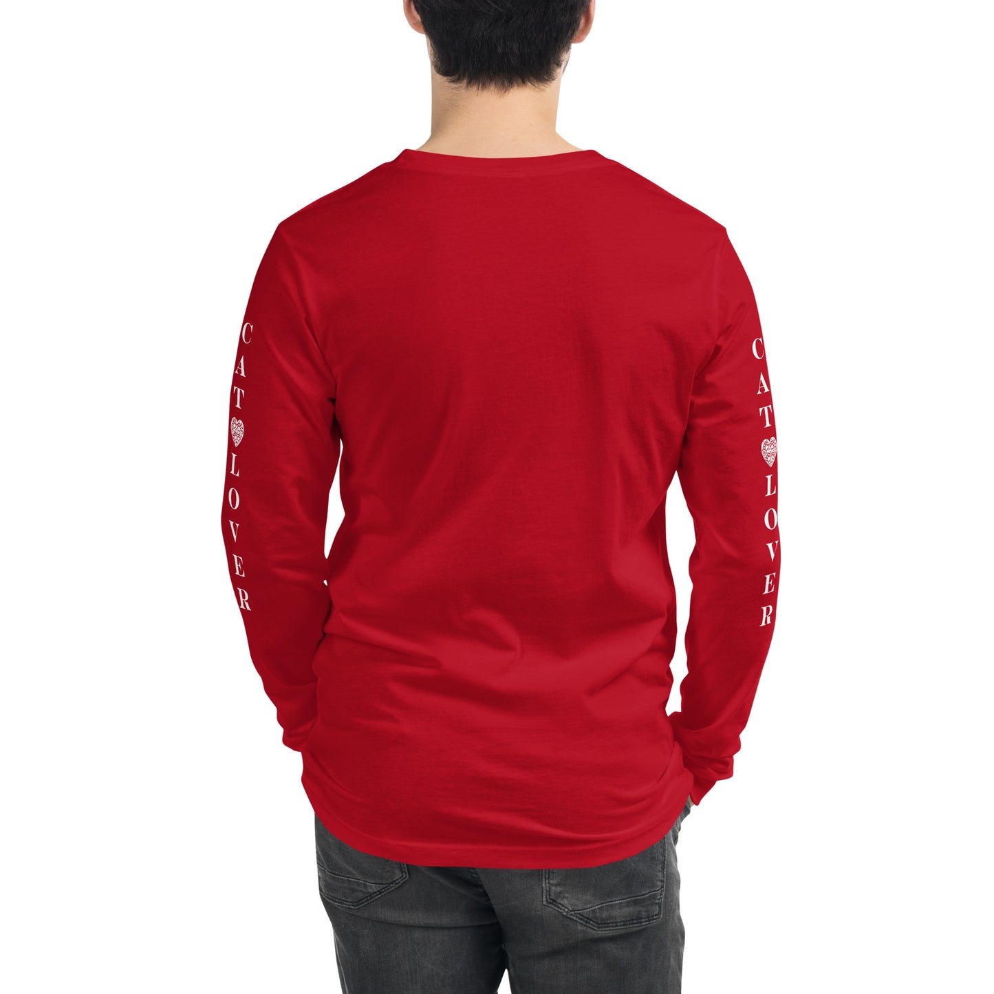 Men's Designer Long Sleeve Tee -Cat Lover